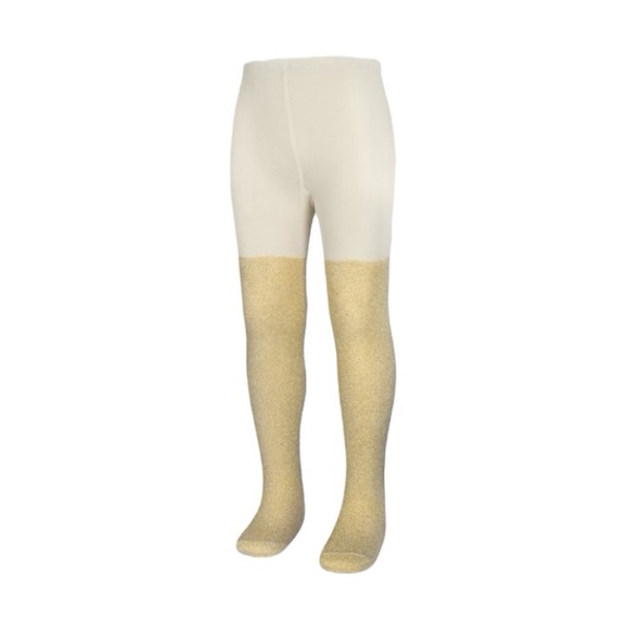 Wonder Nation Gold Lurex And Ivory Footed Tights - Picture 4 of 8